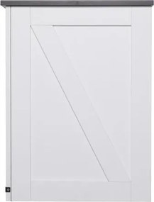 VEVOR Farmhouse End Table Square Night Stand with USB Ports and Outlets White