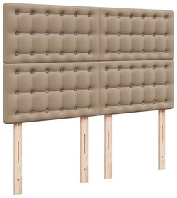 Κρεβάτι Boxspring με Στρώμα Καπουτσίνο 160x200εκ.από Συνθ.Δέρμα - Καφέ