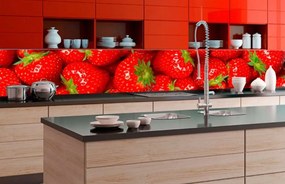 Αυτοκόλλητη φωτοταπετσαρία για φρέσκες φράουλες κουζίνας - 260x60
