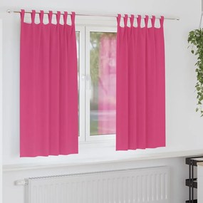 vidaXL Κουρτίνες με κουρτίνες 2 pcs Φωτεινό Ροζ 175x140εκ. Πολυεστέρας