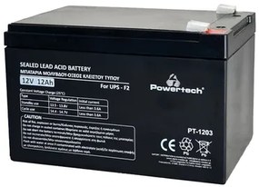 POWERTECH μπαταρία μολύβδου PT-1203 για UPS, 12V 12Ah, F2