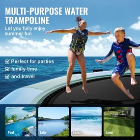 VEVOR 15ft Inflatable Water Trampoline Swim Platform Bounce for Pool Lake Toy