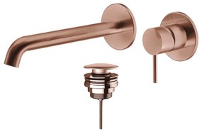 La Torre ELLE 316 Rose Gold Brushed PVD ΣΕΤ Νιπτήρος εντοιχισμού 2 οπών+Βαλβίδα νιπτήρος