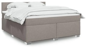 Κρεβάτι Boxspring με Στρώμα Taupe 180x200 εκ. Υφασμάτινο - Μπεζ-Γκρι