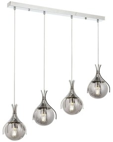 Φωτιστικό Οροφής - Ράγα 683AVN1225 70x13x80cm 4xE27 6W Chrome Opviq