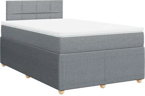 vidaXL Κρεβάτι Boxspring με Στρώμα Ανοιχτό Γκρι 120x200 εκ. Υφασμάτινο