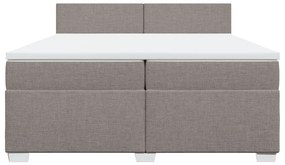 Κρεβάτι Boxspring με Στρώμα Taupe 200x200 εκ. Υφασμάτινο - Μπεζ-Γκρι