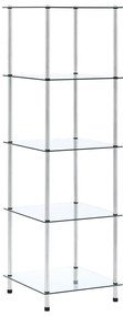 vidaXL Ράφι Διαφανές 5 Επιπέδων 40 x 40 x 130 εκ. από Ψημένο Γυαλί