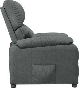 vidaXL Πολυθρόνα Ανακλινόμενη Σκούρο Γκρι Υφασμάτινη