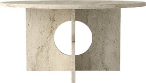 Τραπεζάκι σαλονιού Mara Megapap χρώμα travertine Ø75x36,8εκ.