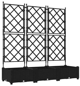 vidaXL Κηποτινάκι με Τρέλα 3 pcs Μαύρο 120 x 40 x 125.5 εκ. PP