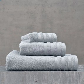 Πετσέτες Lagoon Σετ 3τμχ Light Grey Ρυθμός Towels Set 100% Βαμβάκι