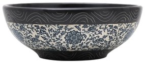 vidaXL Νιπτήρας Μαύρος και Μπλε Φ41 x 14 εκ. Κεραμικός