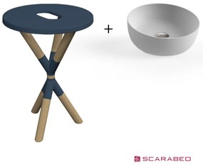 Scarabeo Cross 2501F0-9856 Ocean (Μπλε Ματ) Πάγκος Με Νιπτήρα Glam Pearl Ø39εκ.