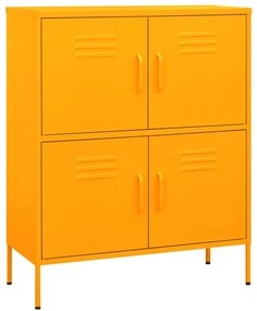 vidaXL Ντουλάπι Αποθήκευσης Μουσταρδί 80x35x101,5 εκ. από Ατσάλι