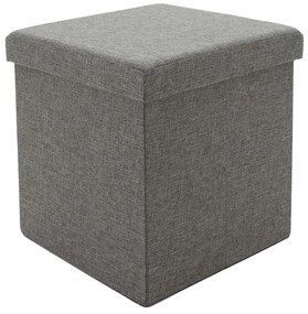 Stool-trunk Crystal fabric grey 38x38x38cm 38x38x38 εκ.