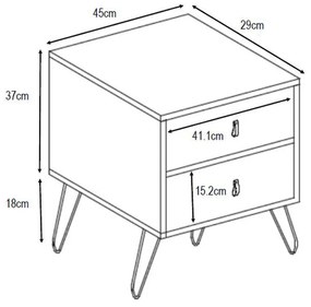 TREND MINT ΚΟΜΟΔΙΝΟ 2ΣΥΡΤΑΡΙΑ SONOMA ΠΡΑΣΙΝΟ ΜΕ PATTERN 45x29xH52,5cm - 09-1001