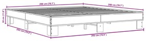 Πλαίσιο Κρεβατιού Sonoma Δρυς 200x200 εκ. Επεξ. Ξύλο &amp; Μέταλλο - Καφέ