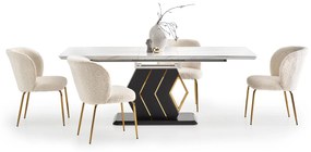 VINCENZO table white marble, leg black/gold DIOMMI V-CH-VINCENZO-ST