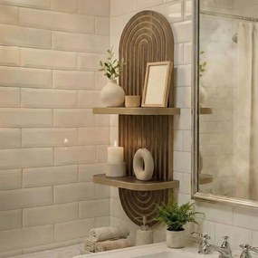 Ραφιέρα τοίχου Artwill Megapap Mdf χρώμα wenge 26x13x70εκ.