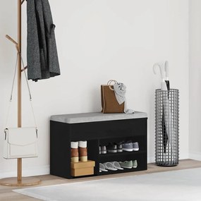 vidaXL Παγκάκι Μαύρο Δρύς 60x30x45 εκ. Φτιαγμένο από Μηχανικά Ξύλα