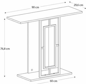 Κονσόλα Alderas Megapap χρώμα λευκό - travertine - χρυσό 90x29,6x76,8εκ.