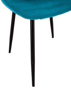 Καρέκλα LEONARDO Βελούδο Τιρκουάζ 45x53x85Υ εκ. 4αδα 45x53x85 εκ.