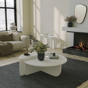 Τραπεζάκι Σαλονιού Λευκό MEVAL 90x60x30