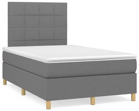 ΚΡΕΒΑΤΙ BOXSPRING ΜΕ ΣΤΡΩΜΑ ΣΚΟΥΡΟ ΓΚΡΙ 120X190 ΕΚ ΥΦΑΣΜΑΤΙΝΟ 3269931