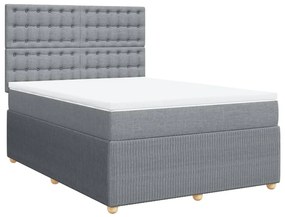 ΚΡΕΒΑΤΙ BOXSPRING ΜΕ ΣΤΡΩΜΑ ΑΝΟΙΧΤΟ ΓΚΡΙ 140X190 ΕΚ. ΥΦΑΣΜΑΤΙΝΟ 3294365