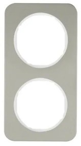 Πλαίσιο 2 Θέσεων INOX-Λευκό Berker R.1 10122114 Hager 10122114 Inox