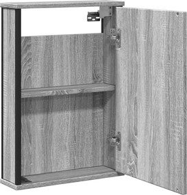 vidaXL Καθρέφτης Μπάνιου Ντουλάπι Γκρι Sonoma 42x12x60 εκ Επεξ. Ξύλο