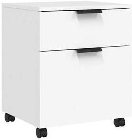 vidaXL Κινητό Ντουλάπι Αρχείων Λευκό 45 x 38 x 54 εκ. Επεξ. Ξύλο Ρόδες