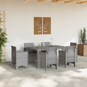 vidaXL Τραπέζι Κήπου Ανοιχτό Γκρι 150x100x73 εκ. Πολυ Ράτταν