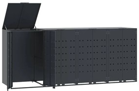 vidaXL Πλαίσιο Κάδων Απορριμμάτων 4 Κάδοι Ανθρακί 276x79x117 εκ Ατσάλι