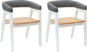 vidaXL Καρέκλες φαγητού 2 pcs Λευκό 54 x 57 x 73 εκ