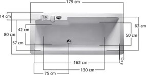 Acrilan Zeta - Ακρυλική Μπανιέρα 180x80 εκ - Maxxcoat