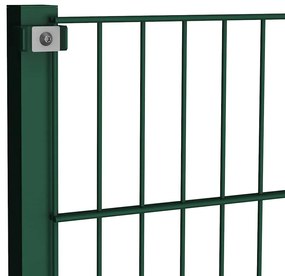 vidaXL Πάνελ Περίφραξης με Στύλους Σιδερένιο Πράσινο 1040x120 εκ.