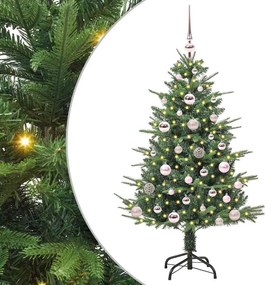 vidaXL Τεχνητό Χριστουγεννιάτικο Δέντρο με Φώτα και Σετ Μπάλες 120 cm