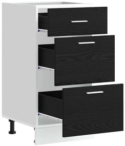 vidaXL Βάση Ντουλάπας Κουζίνας με συρτάρι Μαύρη Οξυά 40 x 46 x 81,5 εκ