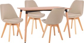 ΣΕΤ ΤΡΑΠΕΖΑΡΙΑΣ 5ΤΜΧ VEGAS HM21180 MDF TOP ΣΕ ΦΥΣΙΚΟ--ΥΦΑΣΜΑ ΜΠΕΖ