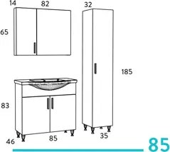 Martin Siena 90 Harmony - Πάγκος με Νιπτήρα &amp; Καθρέπτη