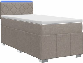 vidaXL Κρεβάτι box spring με στρώμα Taupe 100 x 200 cm Ύφασμα