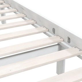 vidaXL Πλαίσιο Κρεβατιού Λευκό 135 x 190 εκ. Μασίφ Πεύκο Double