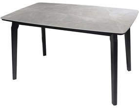 Τραπέζι Dalin Ε796,2 130x80x74cm Marble Grey-Black Wood,Technomarble