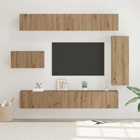 vidaXL Σετ επίπλου τηλεόρασης 8 pcs Artisan Oak Επεξεργασμένο ξύλο