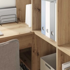 vidaXL Γωνιακό γραφείο Artisan Oak Επεξεργασμένο ξύλο