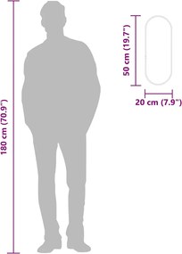 vidaXL Καθρέφτης Τοίχου Οβάλ Ασημί 50x20 εκ.