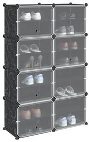 vidaXL Κύβοι Αποθ. & Οργάνωσης με Πόρτες 8 τεμ. Μαύροι Πολυπρ/λένιο