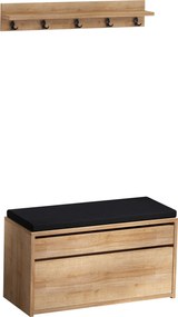 Έπιπλο Εισόδου Δρυς / Μαύρο BOBY 80x35x42